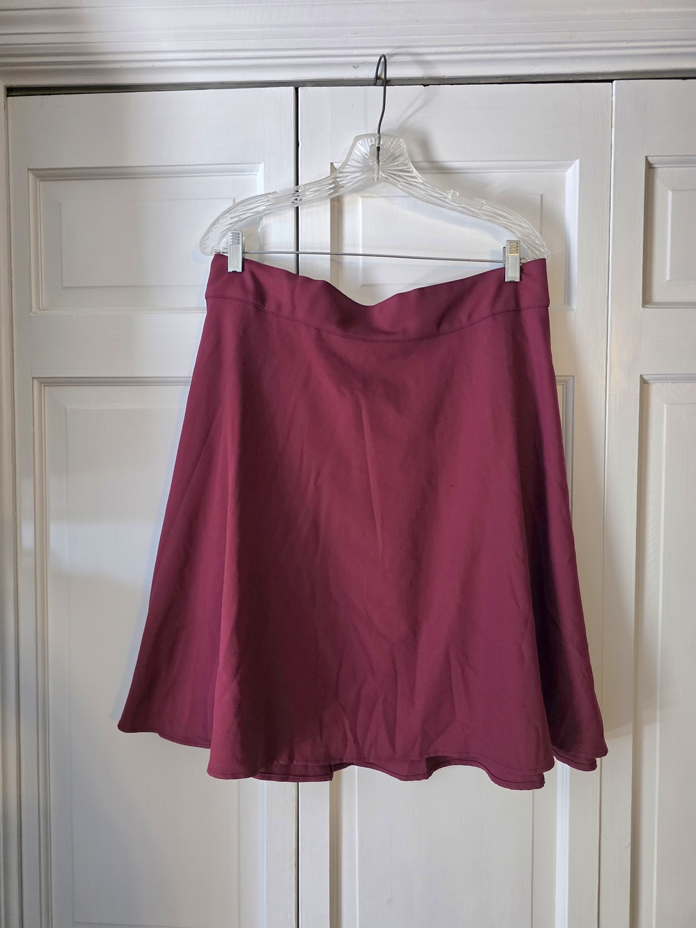 Retrolicious Lia Burgundy Skater Skirt 3X NWT Plus Size A-Line Midi